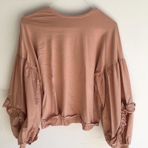 Blush Pink Bell Sleeve Sweater